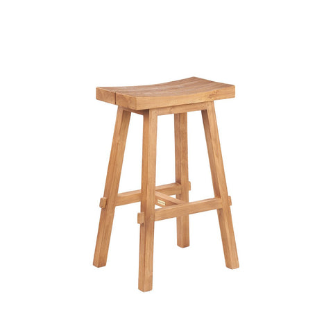 Sgabello da Bar Outdoor in Teak di Recupero Tabanan (H 75 cm)