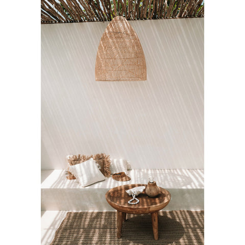 Lampada a sospensione The Twister in rattan naturale – M