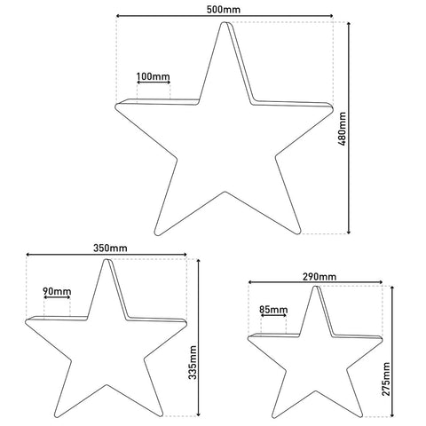 Set di 3 Stelle Decorative a LED "Sternen-Trio" – Marrone & Warm Bronze