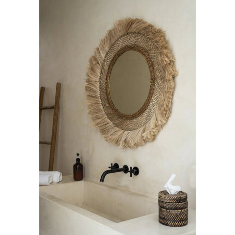 Porta Fazzoletti Rotondo in Rattan Intrecciato (Ø 13 cm)