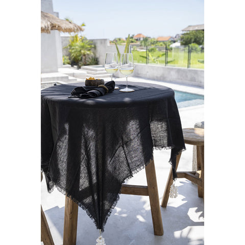 Tovaglia Rettangolare in Puro Lino – Nera (150x200 cm)