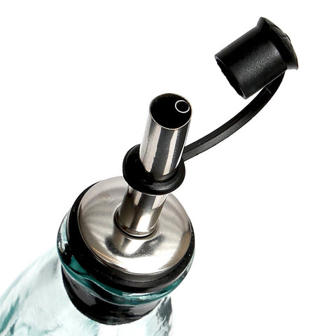 Recycled Glass Oil Bottle with Dispenser Spout No. 03, Blue