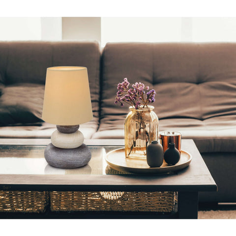 Lampada da Tavolo in Ceramica "Stoney" (H: 31 cm) – Naturale