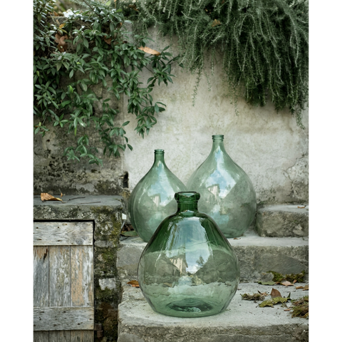Vaso Scultoreo in Vetro Riciclato Bolai – Verde (Ø 45 cm)