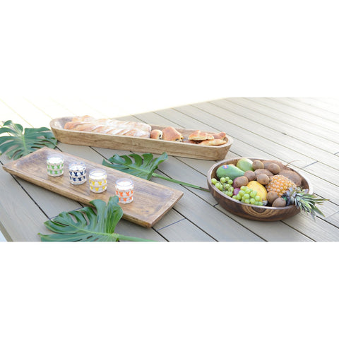 Vassoio e Centrotavola Scultoreo in Legno Naturale (100x22 cm)