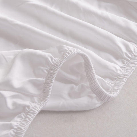 Lenzuolo con angoli topper diviso in bambù Bianco Cocco – 400TC Tanboocel