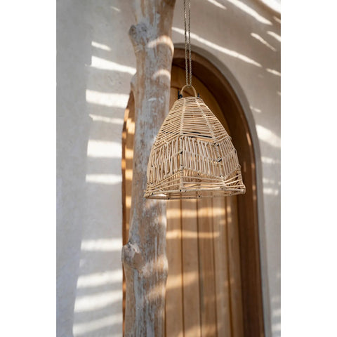 Lampadario a Sospensione in Rattan La Bala – Naturale (Piccolo, Ø 24 cm)