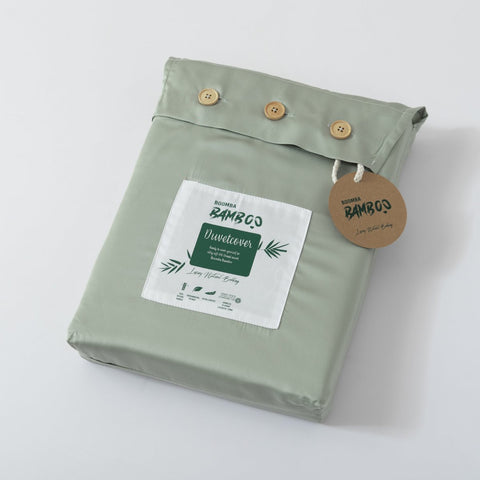 Tanboocel™ 400TC Bamboo Bedding Set in Sage Green – 3-Piece Single Set