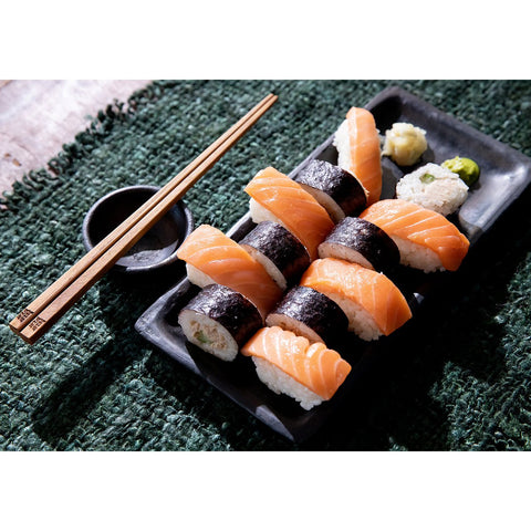 Black Terracotta Sushi Plate, L Burned