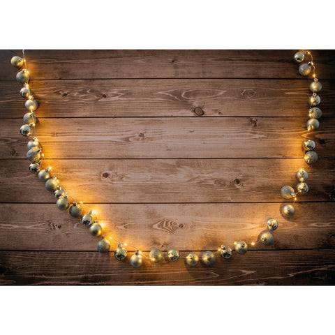Catena Luminosa Natalizia da Esterno a LED con Sfere Dorate (240 cm)