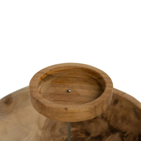 Portacandele a Piatto in Legno Naturale (Ø 29 cm)
