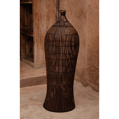 Lampadario a Sospensione in Bambù The Oasis Tower – Noce Scuro (Extra Large, H 102 cm)
