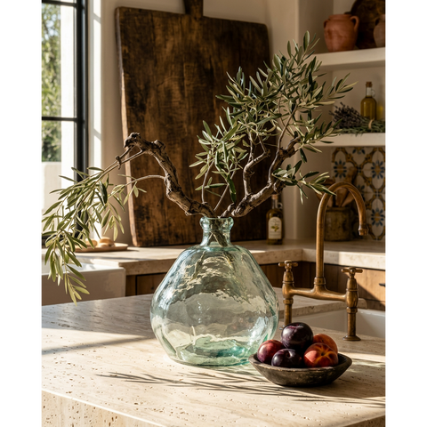 Vaso Scultoreo in Vetro Riciclato Bolai – Blu (Ø 45 cm)