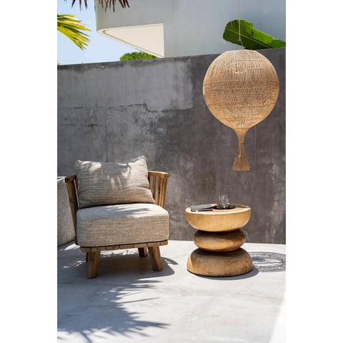 Lampada Multiuso Terra/Sospensione in Rattan Wonton – Naturale (H 80 cm, Ø 50 cm)