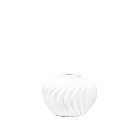 Vaso Scultoreo Rotondo Grande in Poliresina Panna Montata (34,5x34,5x25,5 cm)
