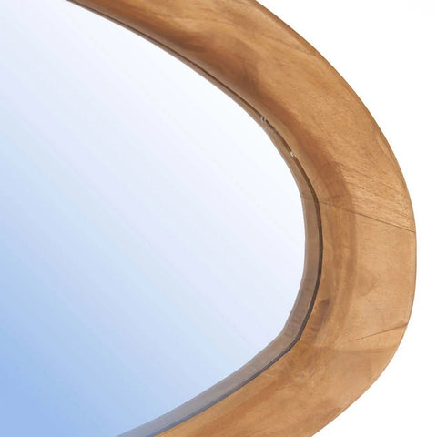 Specchio da Parete con Silhouette Organica in Teak M (60x40 cm)