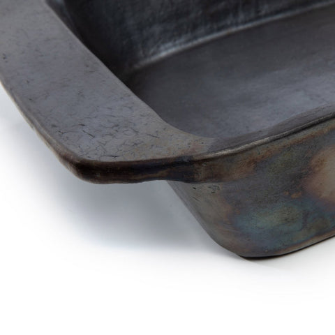 Black Terracotta Oven Dish Burnt Finish