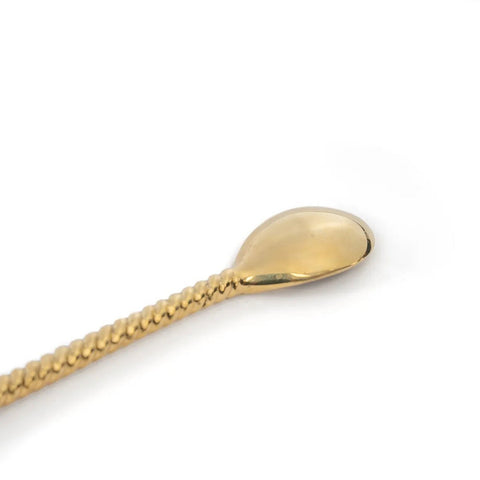 Cucchiaio Lungo in Ottone Massello con Palma – Color Oro (20 cm)