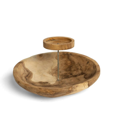 Portacandele a Piatto in Legno Naturale (Ø 29 cm)