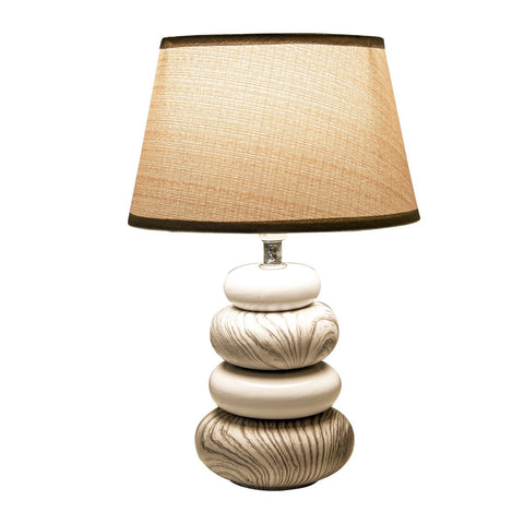 Lampada da Tavolo in Ceramica "Stoney" (H: 31 cm) – Grigio Minerale