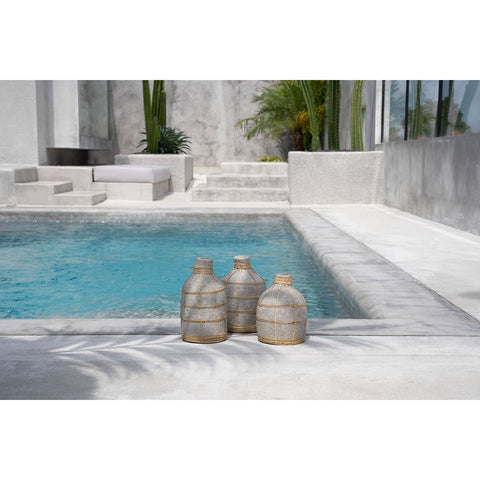 Vaso Sinuoso in Terracotta e Rattan The Whoopy L (13x24 cm)