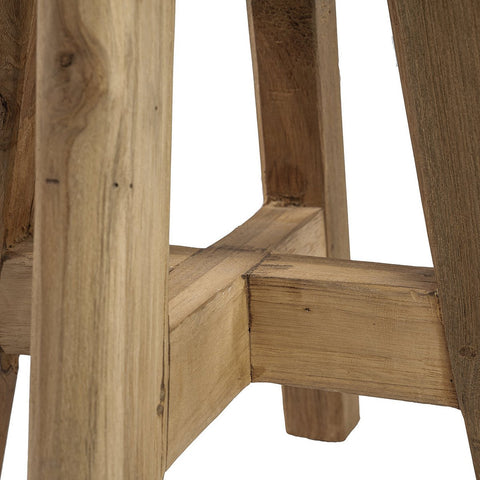 Sgabello Tondo in Teak Artigianale Atziri – Naturale