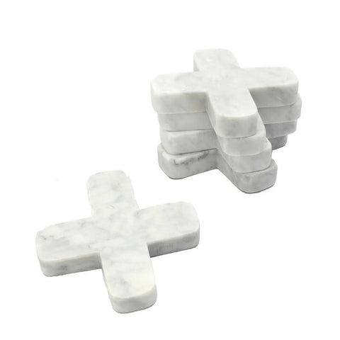 Sottobicchiere Quadrato in Marmo Bianco Massello (12x12 cm)