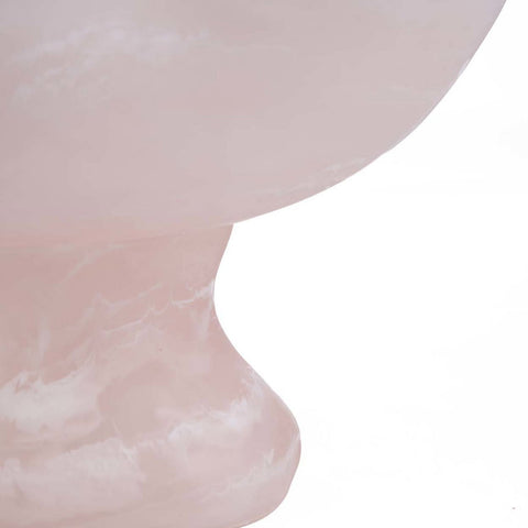 Alzata Portafrutta Scultorea in Resina Organica – Rosa e Bianco (Ø 27 cm)