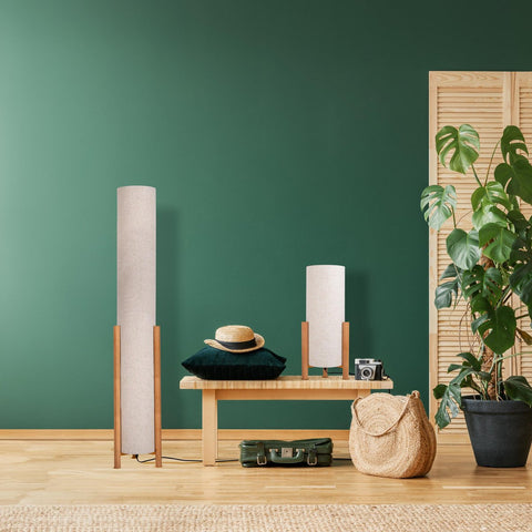 Lampada "Matilda" in Legno Naturale e Tessuto – 52 cm