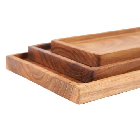 Vassoio Artigianale in Legno Massello "Gormandize" (30 x 18 cm) – Naturale (L)