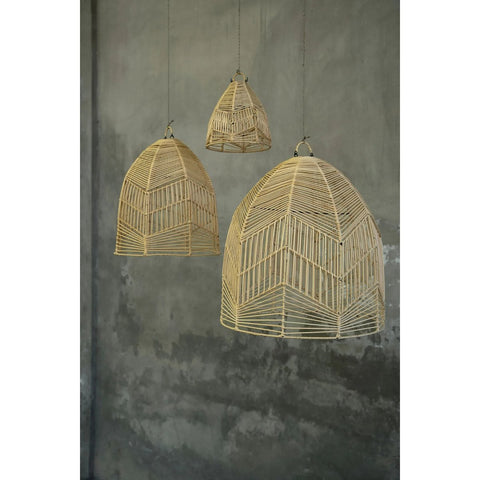 Lampada a Sospensione in Rattan Artigianale La Bala – Naturale (Grande, 50x50 cm)