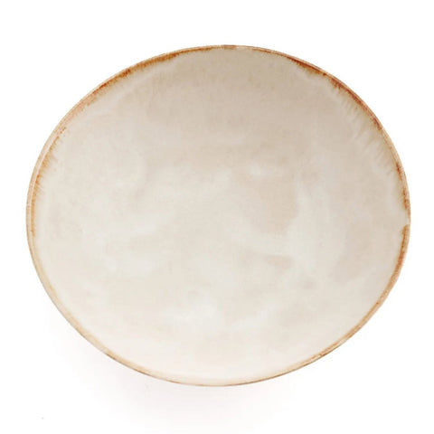 Ciotola da Portata in Gres Bianco e Oro 27 cm Cascais M