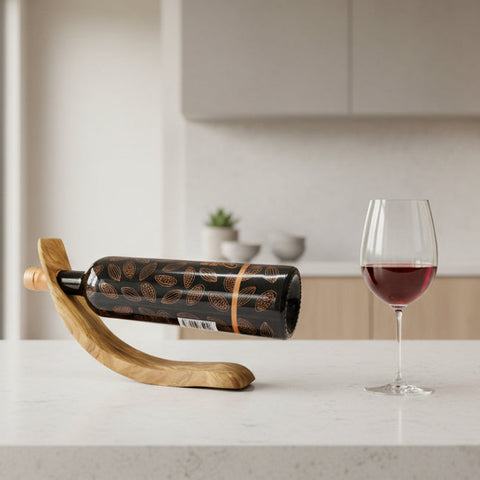"LUNA" olive wood wine rack