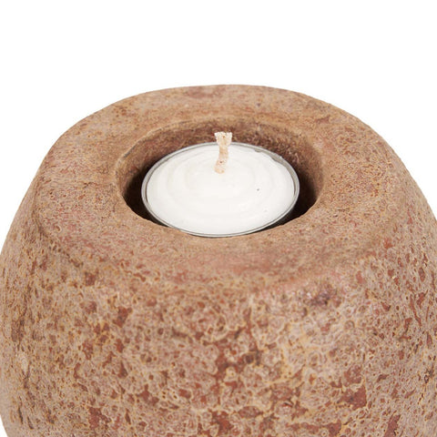 Portacandele Cavestone in Terracotta – Marrone