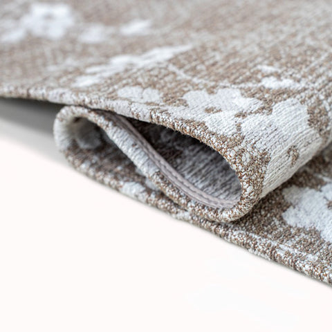 Tappeto Flatweave Eco-Sostenibile "Sakura" – Morning Mist (Grigio e Marrone)