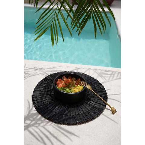 Forchetta da Servizio in Ottone Massello con Palma – Color Oro (22 cm)