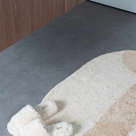 Bowie Japandi Oval Bathroom Rug Cream 50x80 cm Cotton