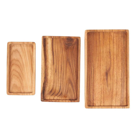 Vassoio Artigianale in Legno Massello "Gormandize" (30 x 18 cm) – Naturale (L)
