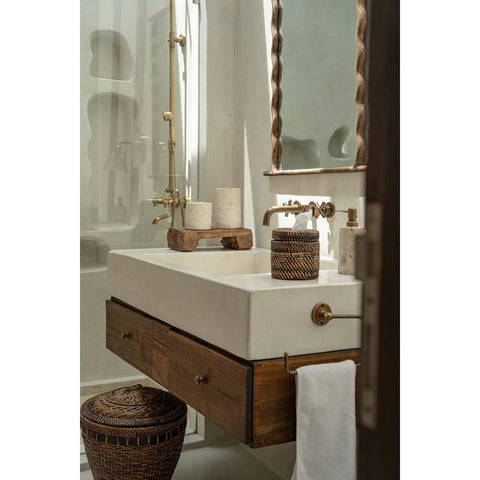 Porta Fazzoletti Rotondo in Rattan Intrecciato (Ø 13 cm)