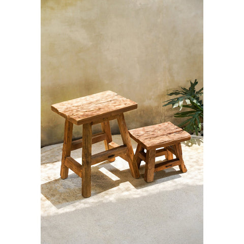 Sgabello in Teak Riciclato Yoke S