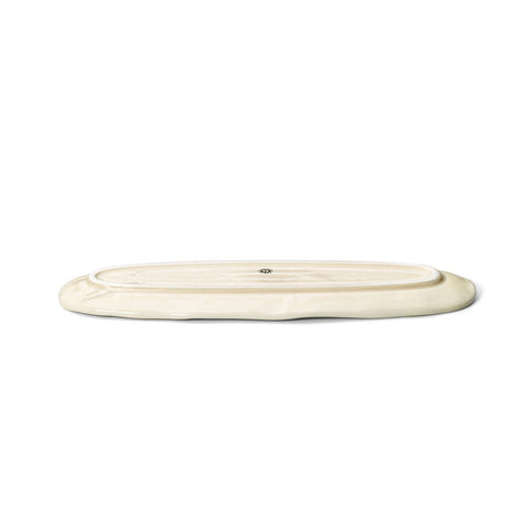 Piatto Ovale in Ceramica "Da Rocha" – Miele Bianco (40,8 cm)
