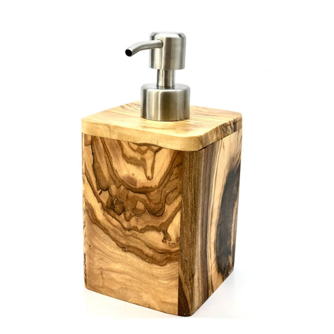 Dispenser Sapone ENJOY in Legno d’Ulivo e Acciaio Inox 150 ml