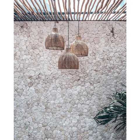 Lampada a Sospensione in Rattan Naturale Lobster Trap L