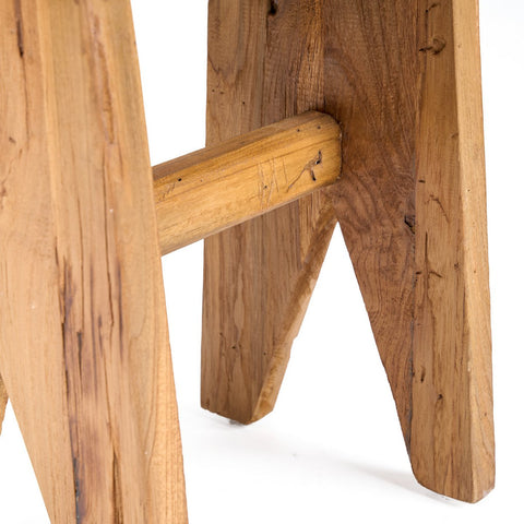 Sgabello Siku in Teak di Recupero – Naturale