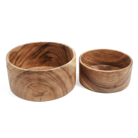 Insalatiera Scultorea in Legno di Suar – Naturale (L, Ø 25 cm)
