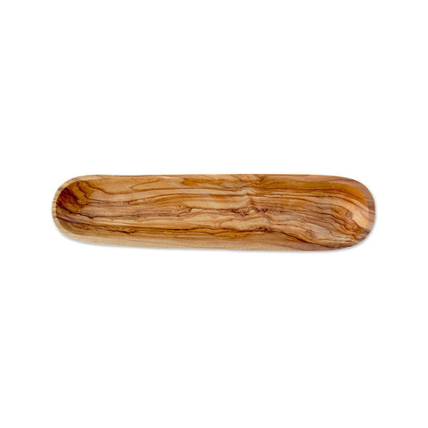 Ciotola per baguette e olive in legno d'ulivo