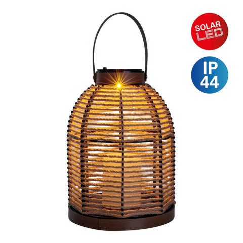Lampada Solare a LED da Esterno "Korbinian" (29 x 21 cm) – Effetto Juta & Metallo