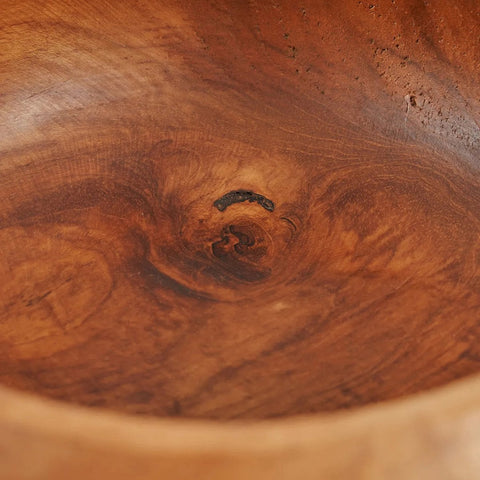 Portafrutta Scultoreo in Radice di Teak (Ø 20 cm) – Naturale