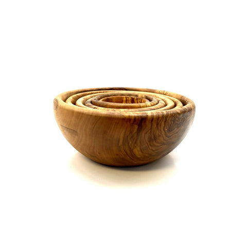 Set di 6 ciotole TONDE in legno d’ulivo
