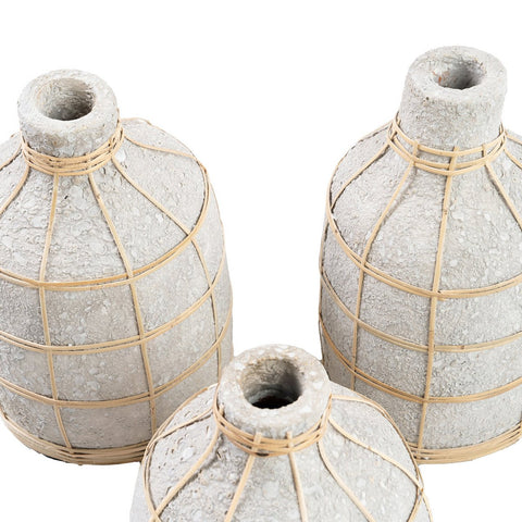 Vaso Sinuoso in Terracotta e Rattan The Whoopy L (13x24 cm)